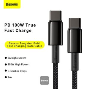 Baseus Tungsten Gold Fast Charging Data Cable Type-C PD 100W 5A