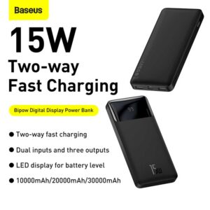 Baseus Bipow 10000mAh Quick Charging Power Bank With Digital Display 15W