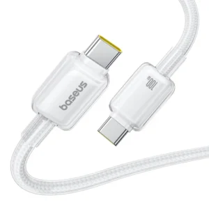 Baseus Crystal Fast Charging Data Cable USB-C to USB-C 100W 1m Moon White