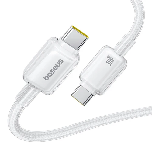 Baseus Crystal Fast Charging Data Cable USB-C to USB-C 100W 1m Moon White