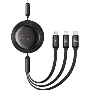 Baseus Free2Draw Retractable Crystal Fast Charging Data Cable Type-C to M+L+C 100W