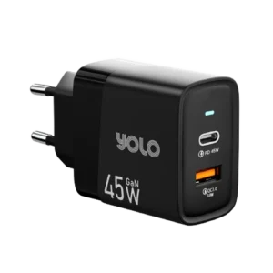 YOLO GaN Charger 45w Dual Port USB A + Type-C – Y-451