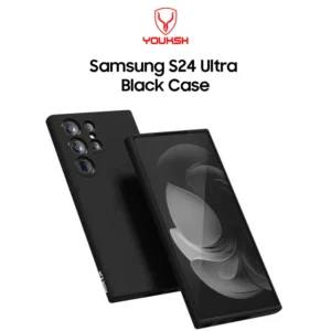 YOUKSH Samsung S24 Ultra Soft Silicon Black Case With Camera Protection