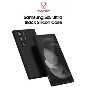YOUKSH Samsung S25 Ultra Soft Silicone Cover Black