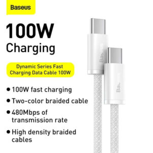 Baseus Dynamic Series 100W Fast Braided Charging Data Cable Type-C to Type-C