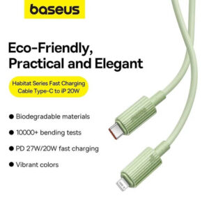 Baseus Habitat Series Fast Charging Cable Type-C to iPhone 20W – Natural Green